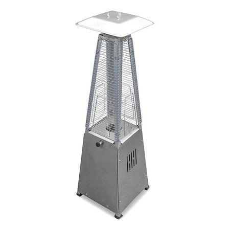 HILAND Glass Tube Table Top Patio Heater in Stainless Steel HLDS032-GTTSS